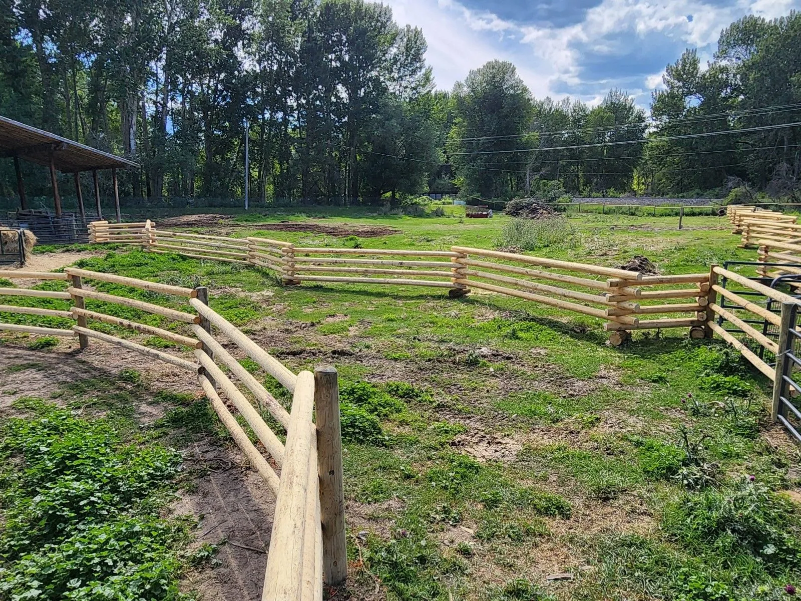 Post and rail fence installation