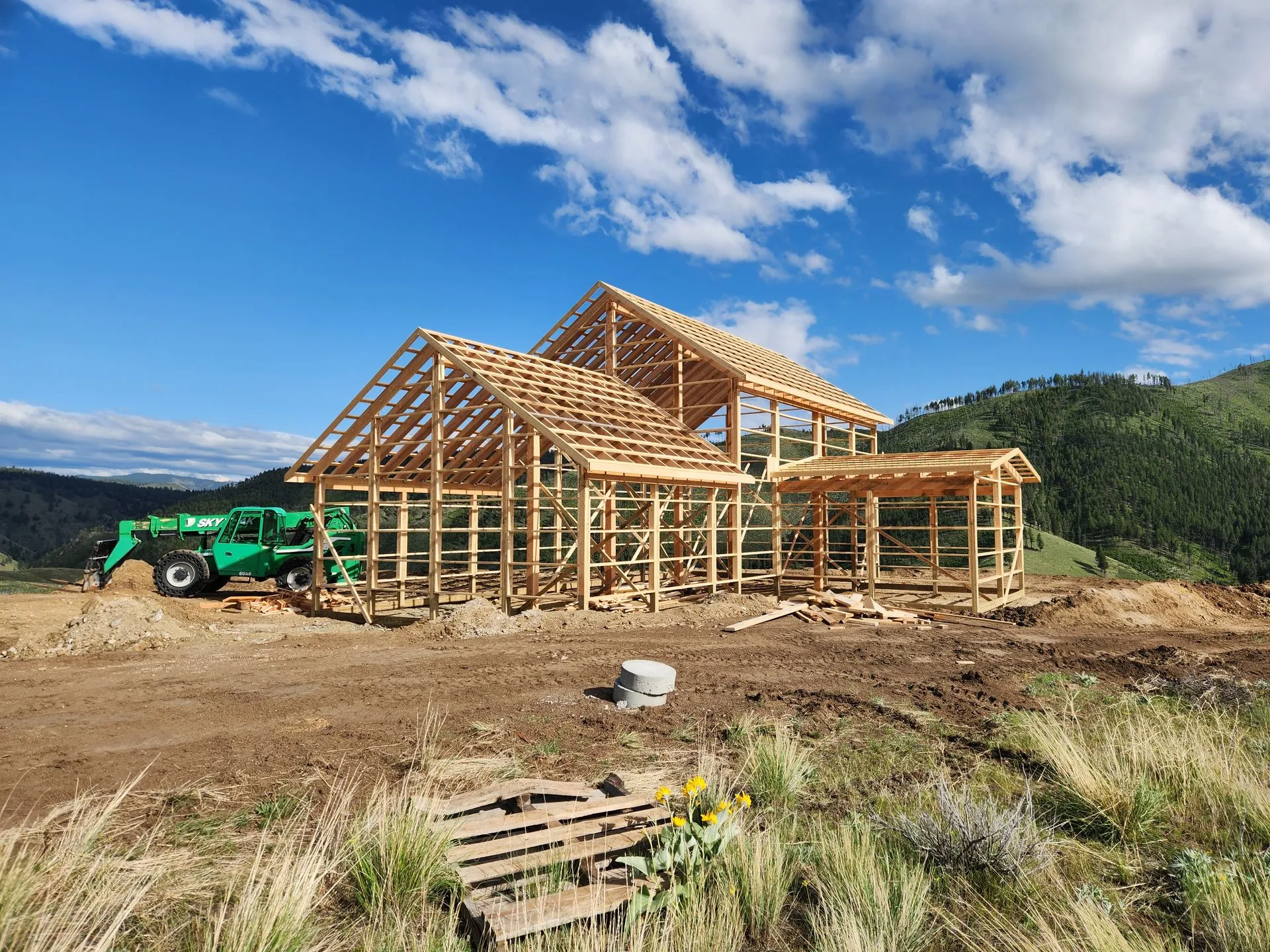 Shop framing with engineered trusses