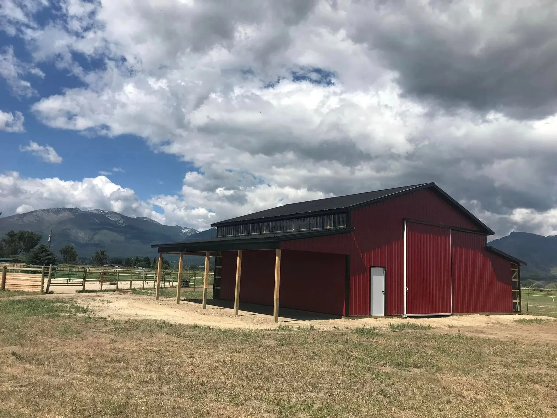 Finished barn build with metal siding